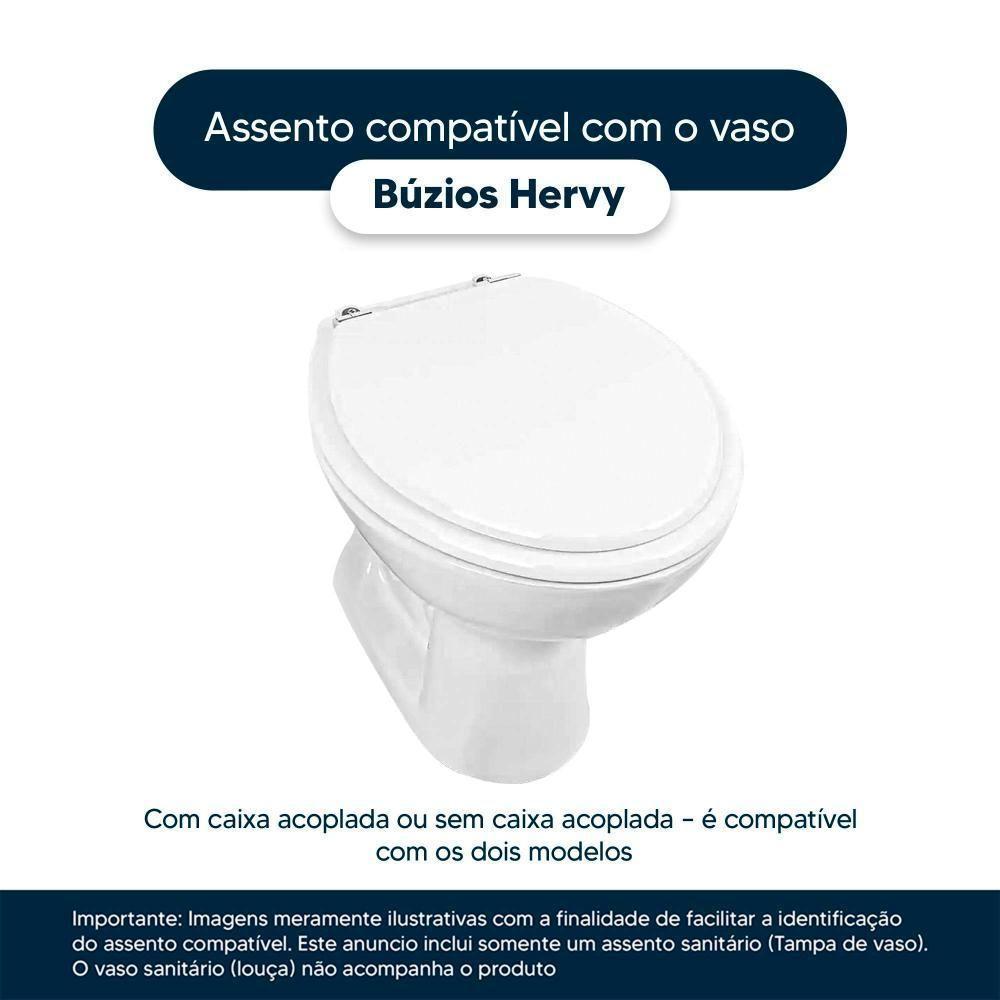 Assento Sanitário Com Amortecedor Buzios Branco Para Vaso Hervy Com Ferragem Dourada - 4