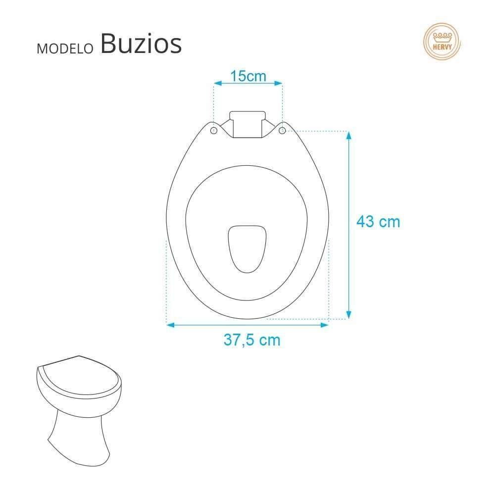 Assento Sanitário Com Amortecedor Buzios Branco Para Vaso Hervy Com Ferragem Dourada - 5
