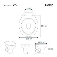 Assento Sanitário Fechamento Lento Eco Branco Para Louça Celite - 3