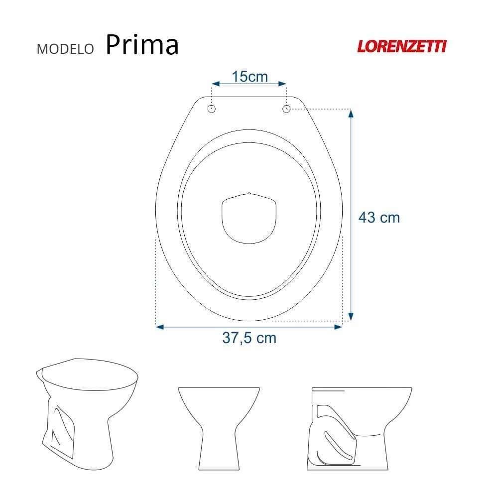 Assento Sanitário Com Fechamento Lento Prima Branco Para Vaso Lorenzetti - 3