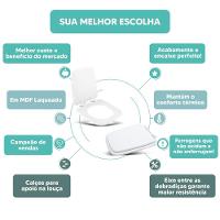 Assento Sanitário Tampa De Vaso Branco Mdf Laqueado Suite Para Bacia Incepa - 2