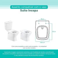 Assento Sanitário Tampa De Vaso Branco Mdf Laqueado Suite Para Bacia Incepa - 5