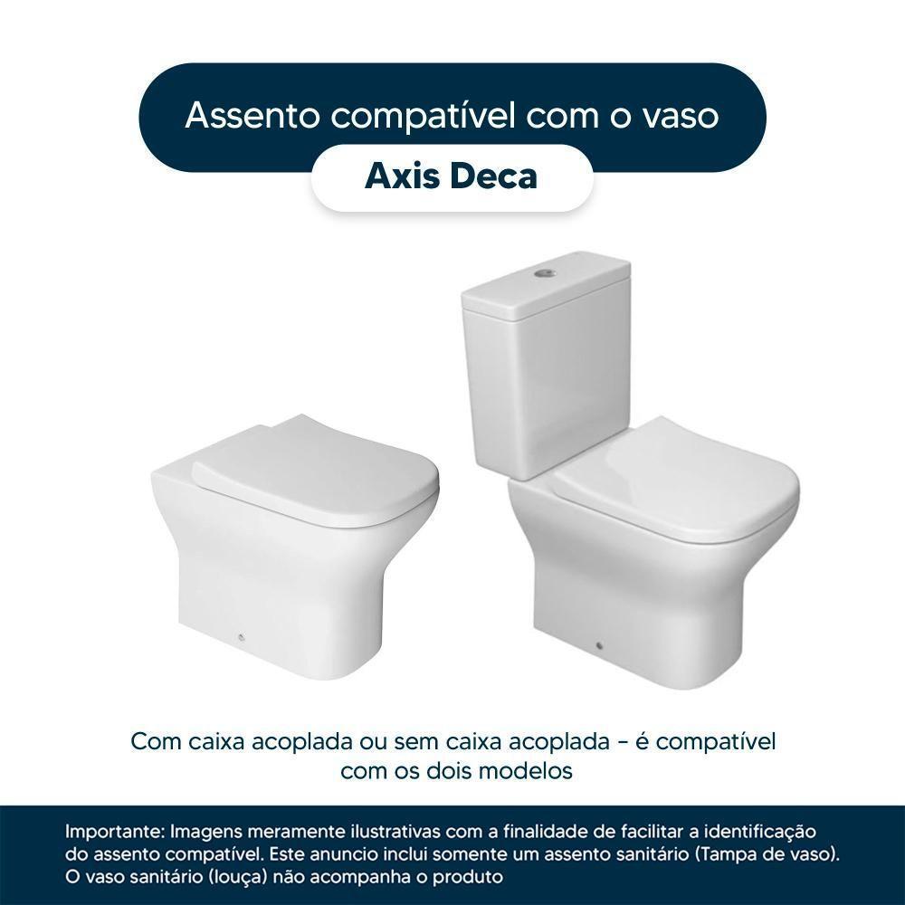 Assento Sanitário Em Mdf Axis Branco Para Bacia Deca - 4