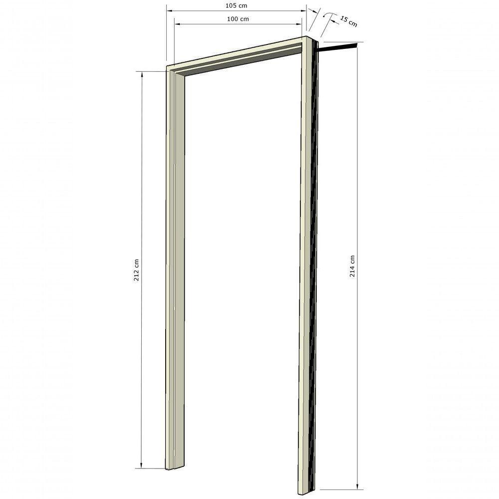 Jogo Batente Tauari 15 Sem Rebaixo - Cabeceira 100 X 215 X 15 - Hale - 4