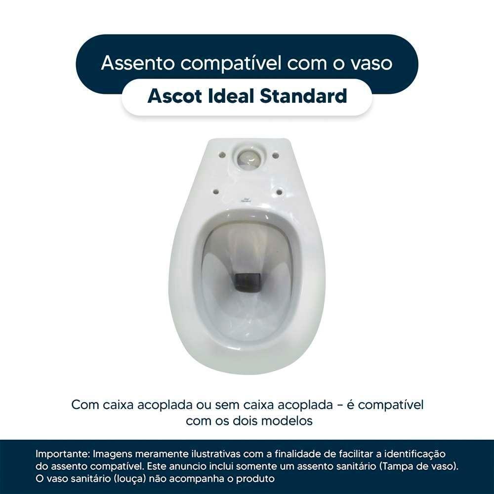 Assento Sanitário Soft Close Ascot Amendoa Para Vaso Ideal Standard - 4