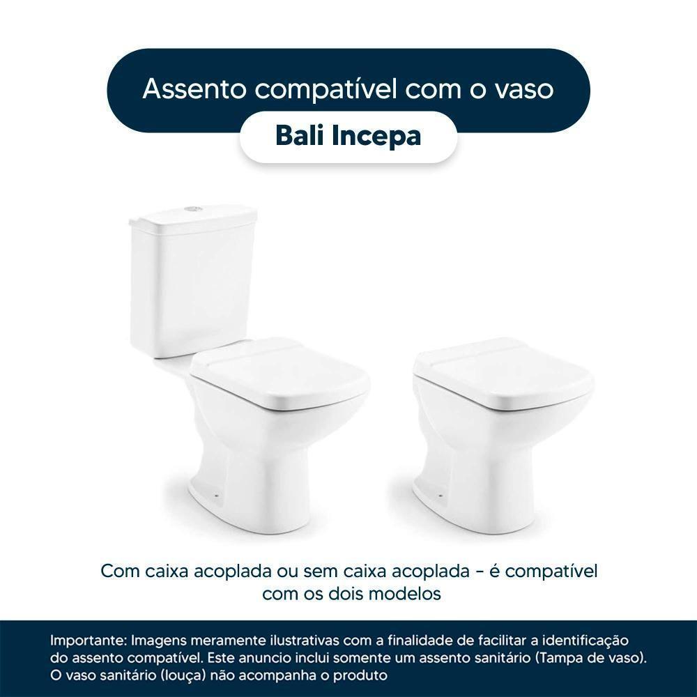 Assento Sanitário Poliéster Bali Branco Para Vaso Incepa 6lpf - 4