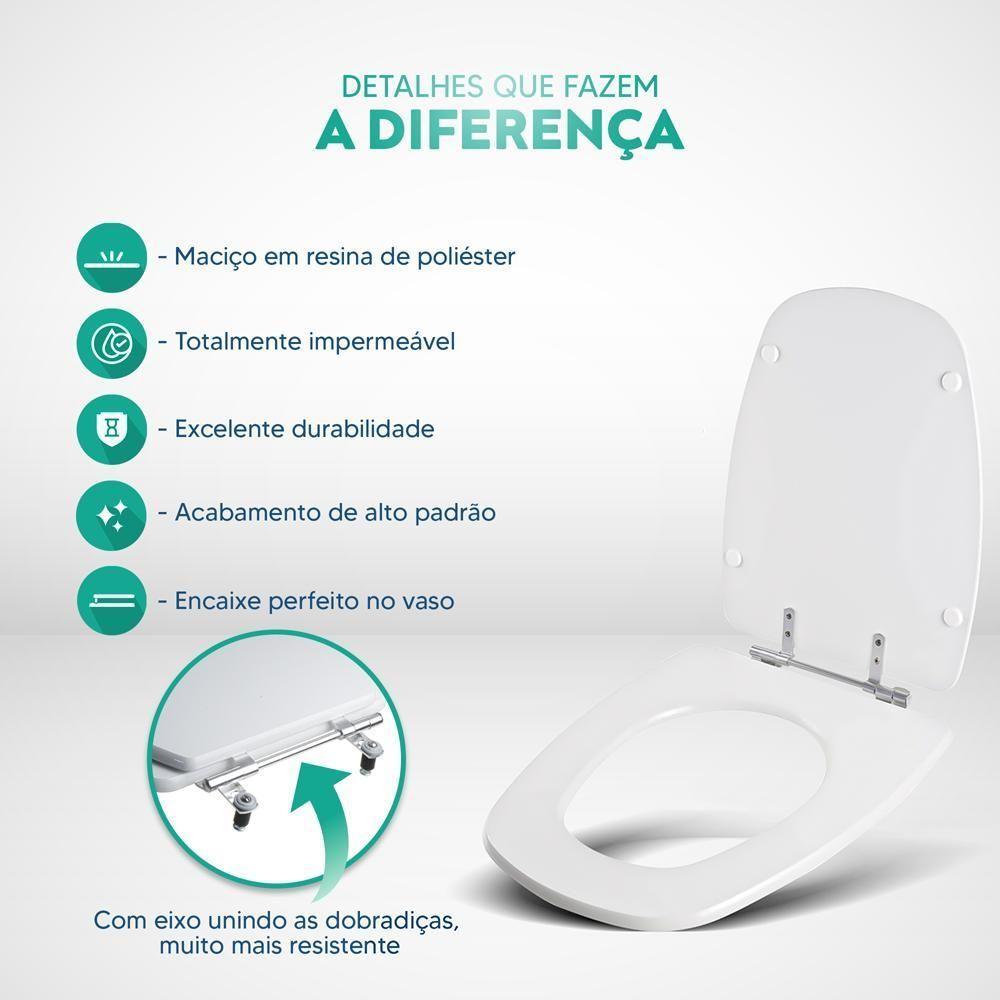 Assento Sanitário Acrílico Monte Carlo Bege Para Vaso Deca - 3