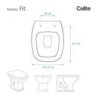 Assento Sanitario Poliester Fit Azul Mineral Para Vaso Celite - 5