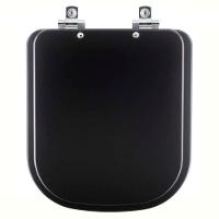Assento Sanitário Com Amortecedor Quadra Preto Fosco Para Vaso Deca - 1