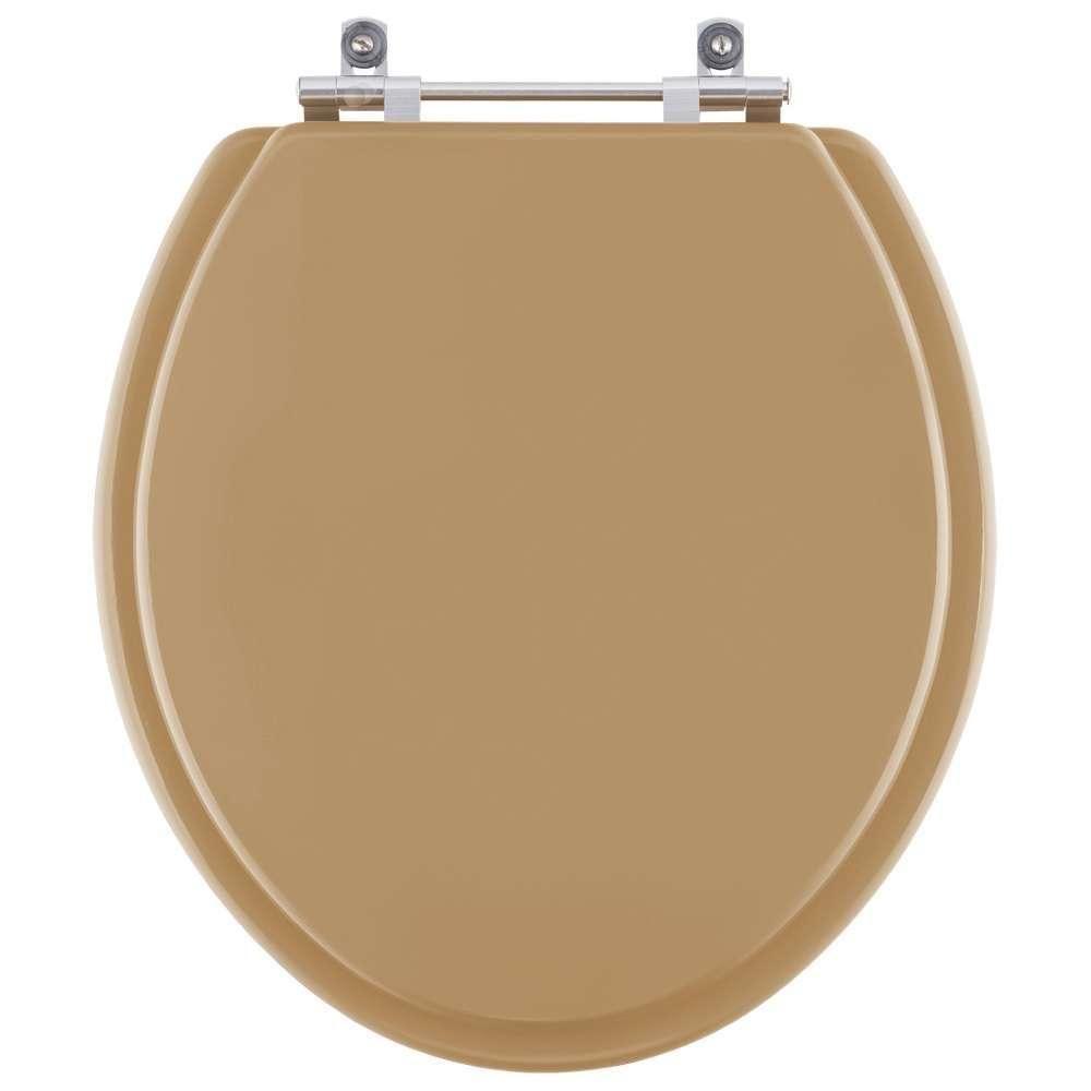 Assento Sanitario Poliéster Convencional Oval Bege Castor Para Vaso Deca - 1