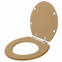 Assento Sanitario Poliéster Convencional Oval Bege Castor Para Vaso Deca - 2