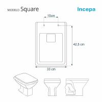Assento Sanitário Acrílico Square Branco Para Vaso Incepa Cidamar - 5