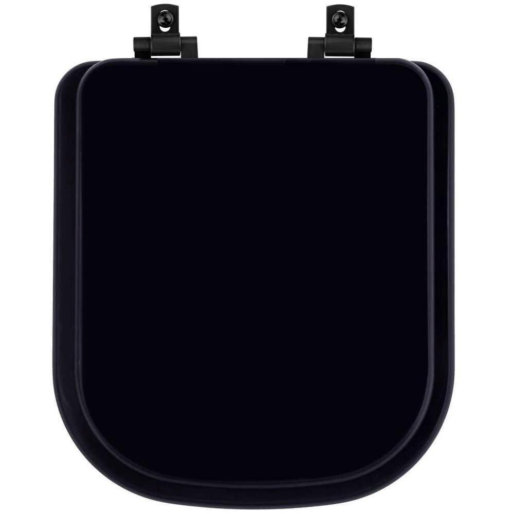 Tampa De Vaso Laqueado Com Amortecedor Quadra Preto Para Bacia Deca Com Ferragem Preta - 1