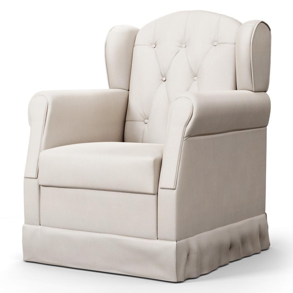 Poltrona De Amamentação Balanço E Puff Lucy P04 Sintético Bege - Mpozenato - 5