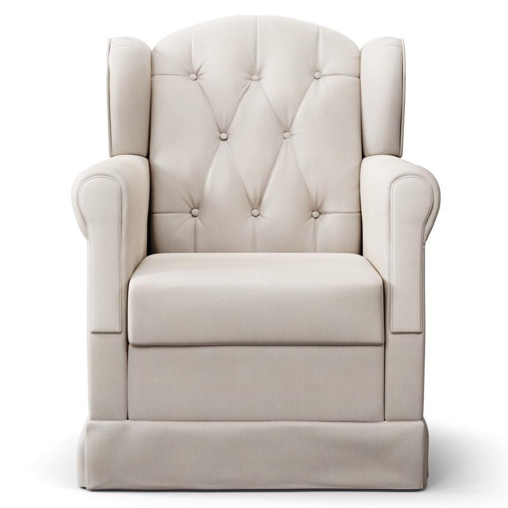 Poltrona De Amamentação Balanço E Puff Lucy P04 Sintético Bege - Mpozenato - 6