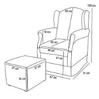 Poltrona De Amamentação Balanço E Puff Lucy P04 Sintético Bege - Mpozenato