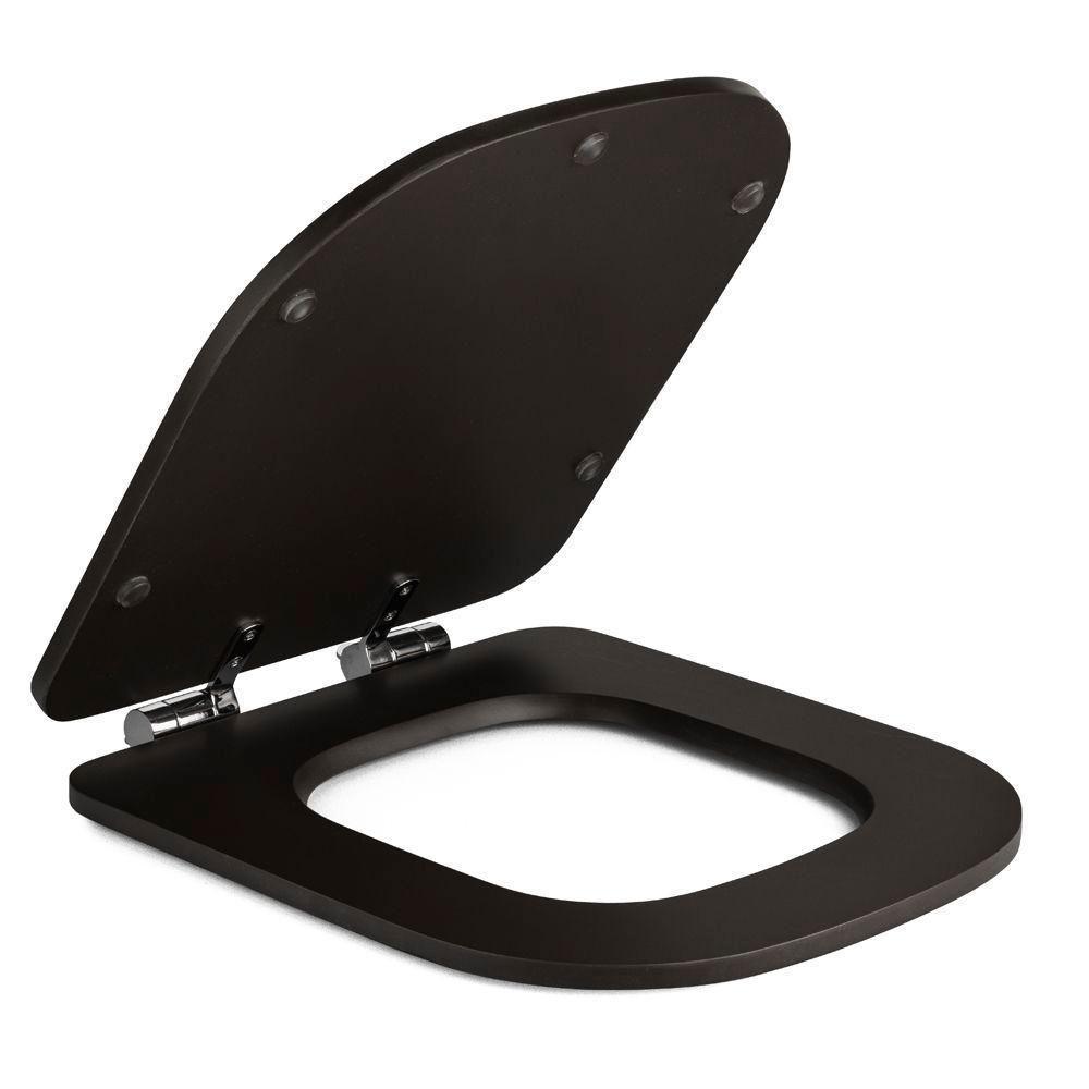 Assento Poliester Soft Close Piano Marrom Fosco Para Vaso Deca - 2