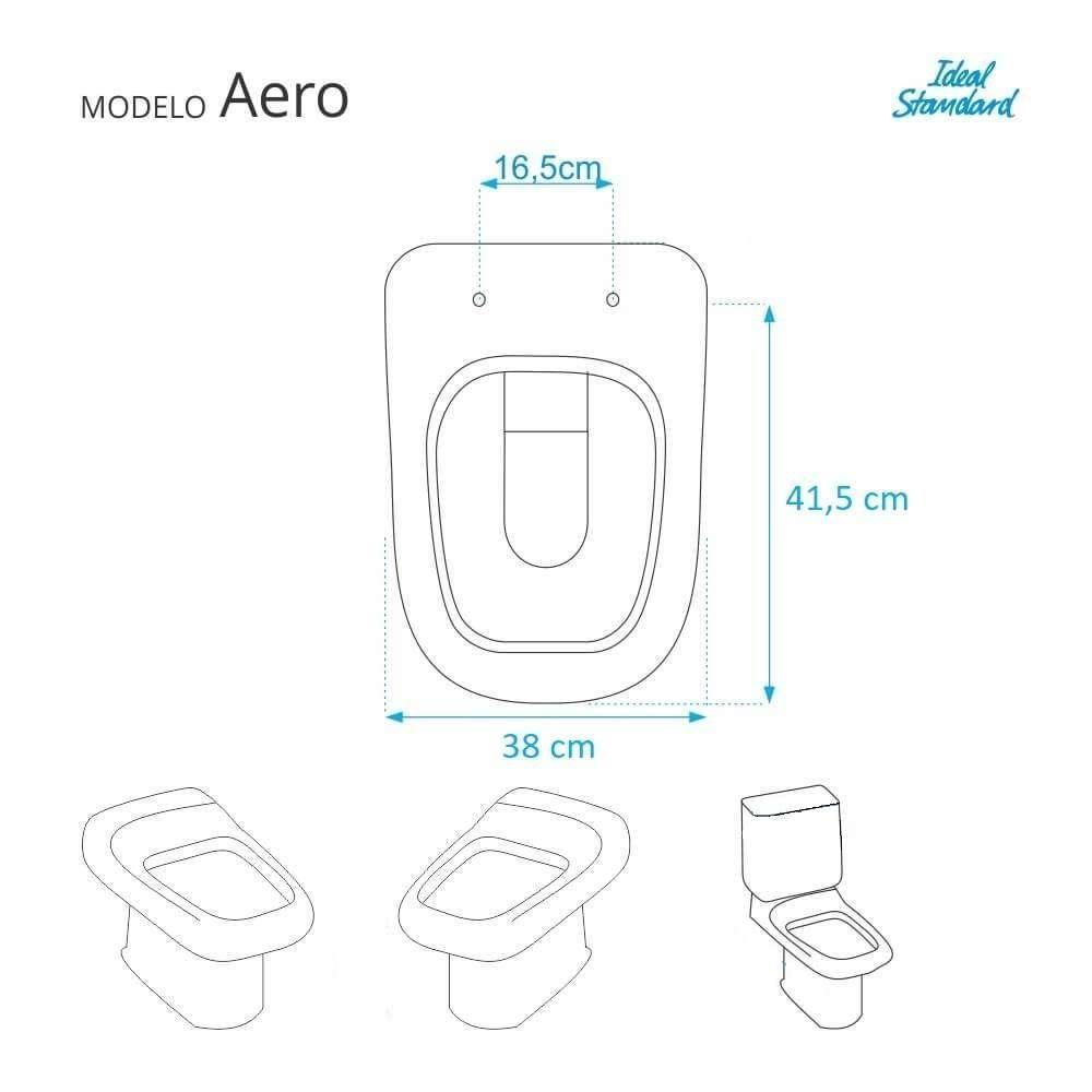 Assento Sanitario Aero Preto Para Vaso Ideal Standard - 5