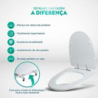 Assento Sanitario Poliester Century Cinza Real Para Vaso Deca - 3