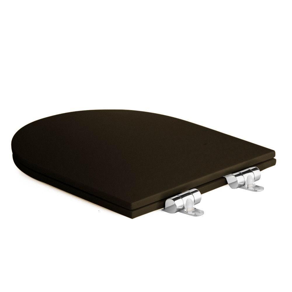 Assento Poliester Soft Close Carrara Marrom Fosco Para Vaso Deca - 5