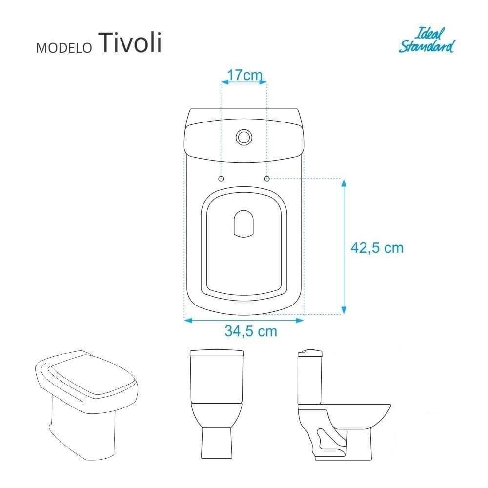 Tampa De Vaso Tivoli Cinza Claro Para Louça Ideal Standard - 2