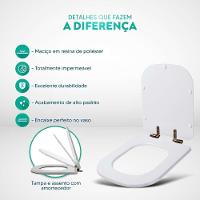 Tampa De Vaso Poliéster Com Fechamento Lento Quadra Marrom Fosco Para Louça Deca Com Ferragem Marrom