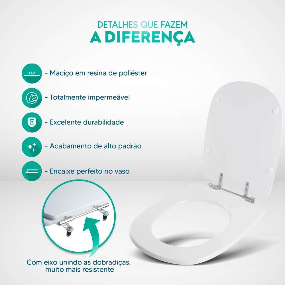 Tampa De Vaso Poliester Paris Bege Claro Para Louça Ideal Standard - 4