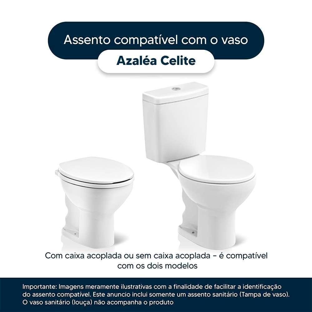 Assento Sanitário Poliester Azalea Rosato Para Vaso Celite - 4
