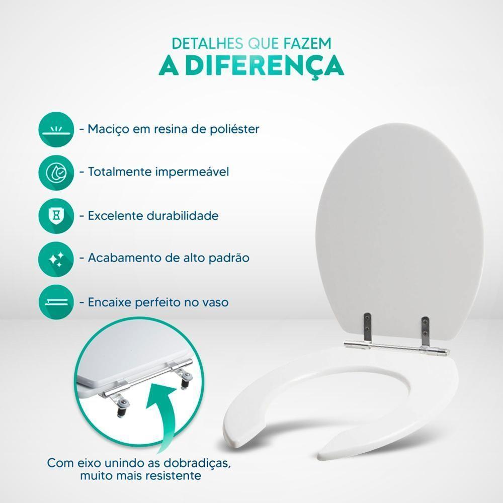 Assento Sanitário Poliester Acesso Plus Branco Para Vaso Celite - 6
