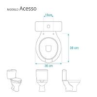 Assento Sanitário Poliester Acesso Plus Branco Para Vaso Celite - 2