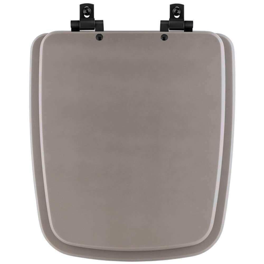 Assento Sanitário Mdf Soft Close Boss Stone (cinza Fosco) Para Vaso Incepa Com Ferragem Preta - 1