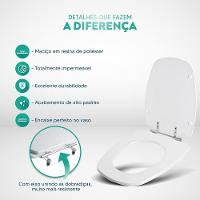 Assento Sanitário Poliester Monte Carlo Cinza Real Para Vaso Deca - 3