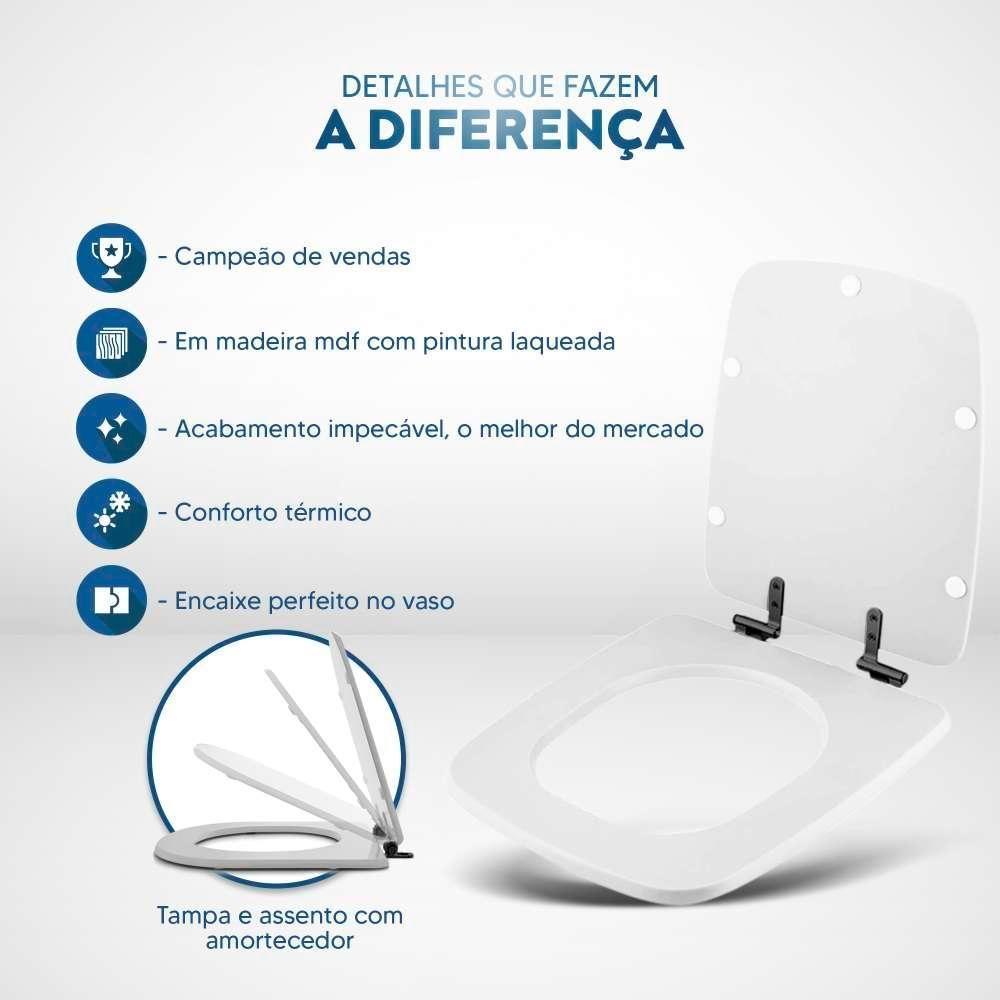 Assento Sanitário Mdf Soft Close Boss Matte Black (preto Fosco) Para Vaso Incepa Com Ferragem Preta - 4