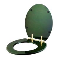 Assento Sanitário Convencional Oval Universal Verde Degradê Com Ferragem Dourada - 2