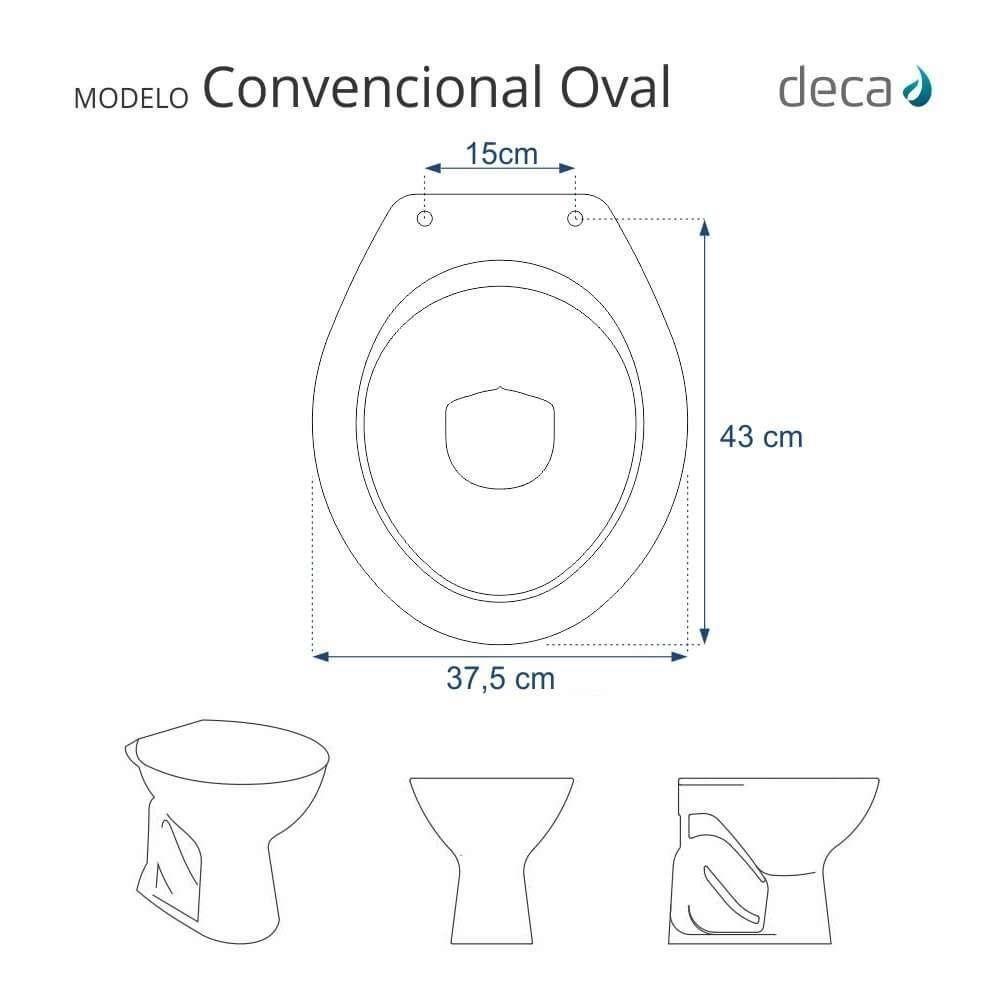 Assento Sanitário Convencional Oval Bege Saara Para Vaso Deca Com Ferragem Dourada - 3
