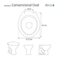 Assento Sanitário Convencional Oval Bege Saara Para Vaso Deca Com Ferragem Dourada - 3