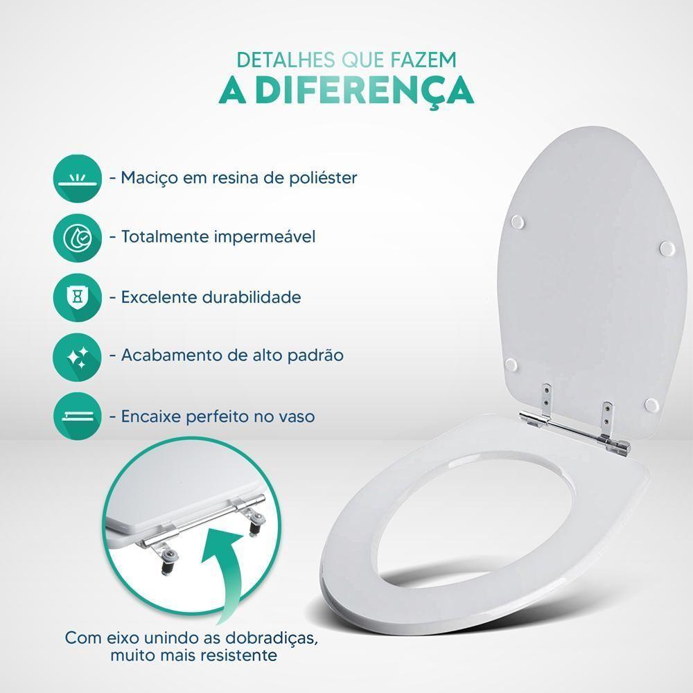 Assento Sanitário Poliester Absolute Branco Para American Standard - 3