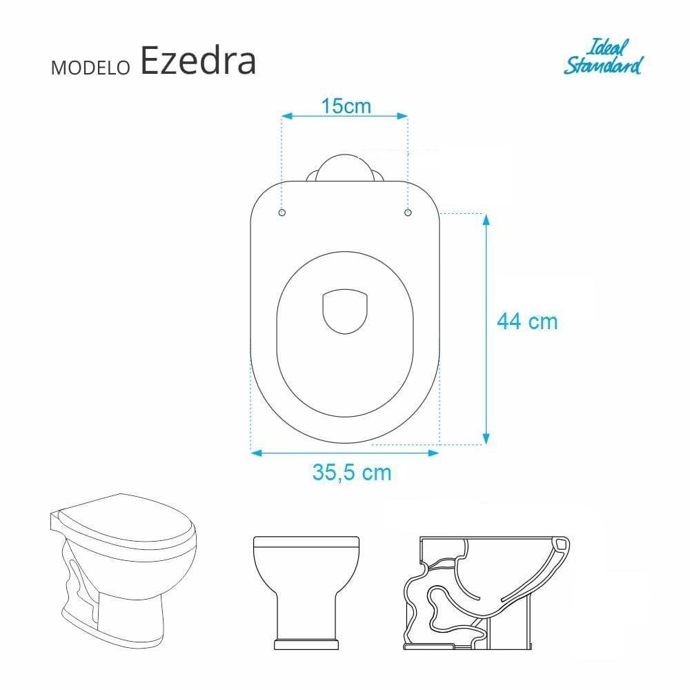 Assento Sanitário Em Mdf Ezedra Branco Para Bacia Ideal Standard - 5