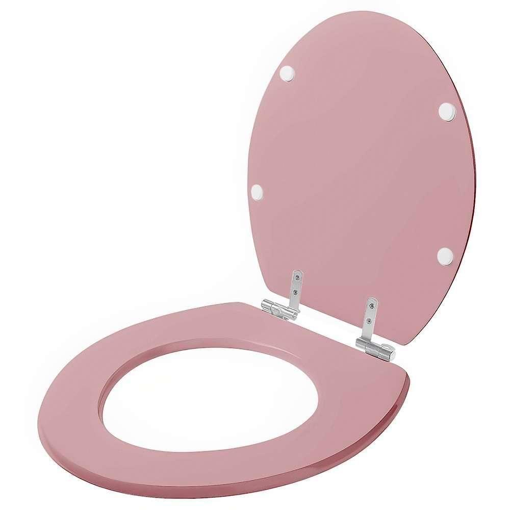 Assento Sanitário Com Fechamento Lento Convencional Oval Rosa Para Todos Os Fabricantes - 2