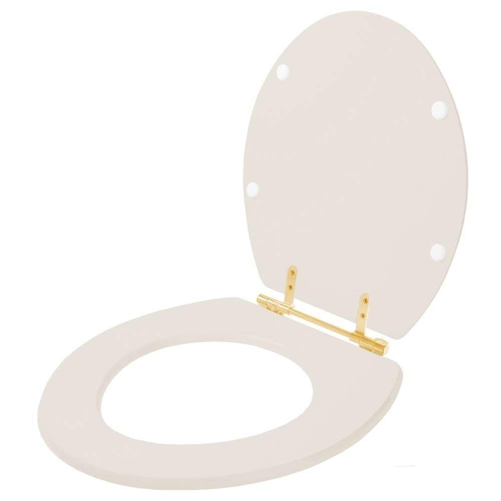 Assento Sanitário Convencional Oval Rosato Para Vaso Celite Com Ferragem Dourada - 2