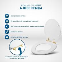 Assento Sanitário Convencional Oval Rosato Para Vaso Celite Com Ferragem Dourada - 5