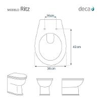 Assento Sanitário Com Fechamento Lento Ritz Cinza Real Para Vaso Deca - 3