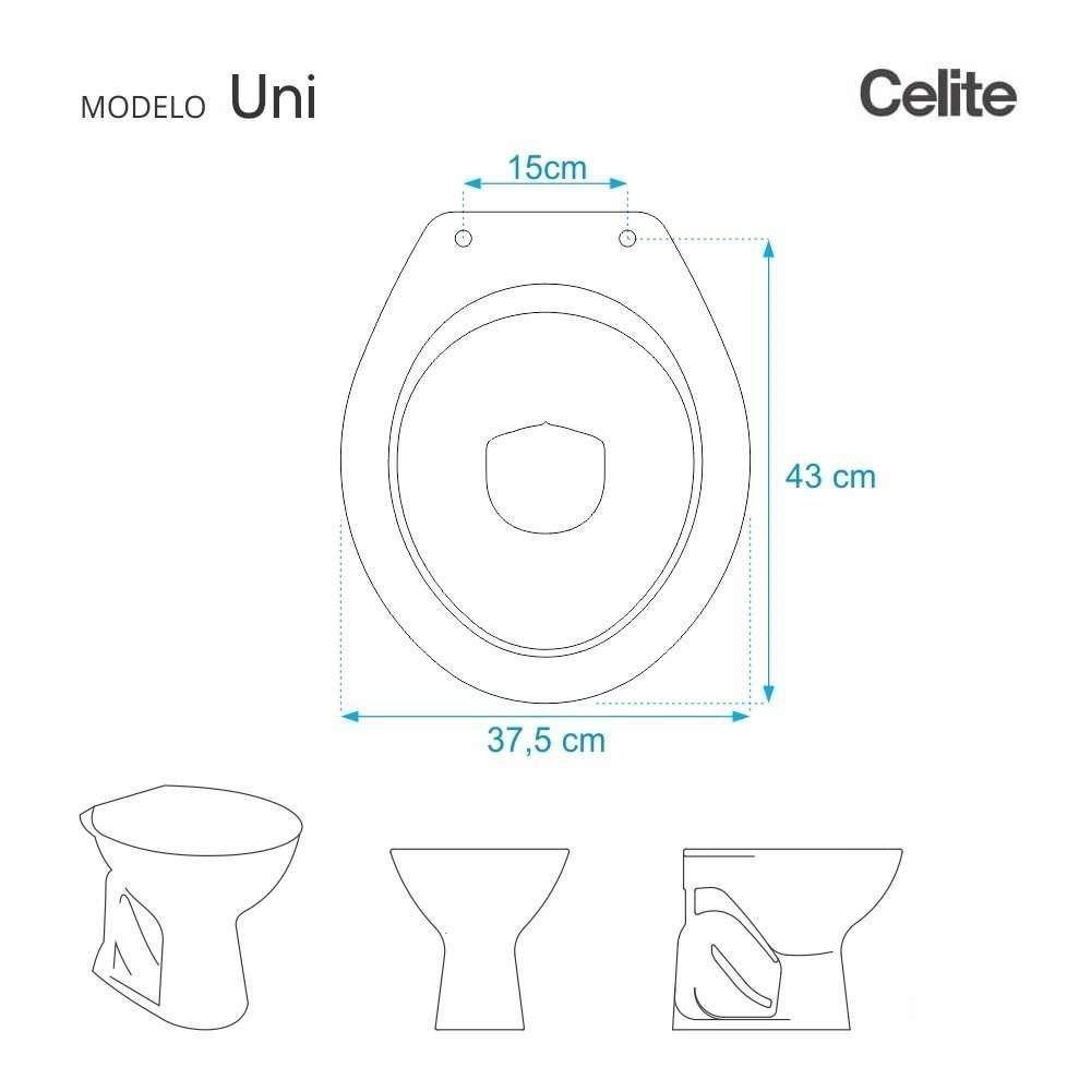Assento Sanitário Com Fechamento Lento Uni Branco Para Vaso Celite - 4