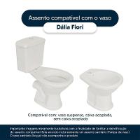 Assento Sanitário Com Fechamento Lento Dalia Cinza Claro Para Vaso Fiori