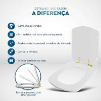 Assento Sanitário Com Amortecedor Lirio Branco Para Vaso Fiori Com Ferragem Dourada - 5