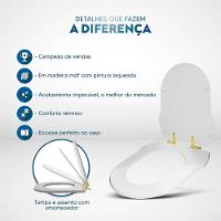 Assento Sanitário Com Amortecedor Ibiza Cinza Platina Para Vaso Incepa Com Ferragem Dourada - 5