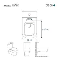 Assento Sanitário Com Amortecedor Unic ébano (preto) Para Vaso Deca