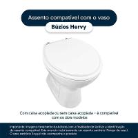 Assento Sanitário Com Fechamento Lento Buzios Branco Para Vaso Hervy Com Ferragem Dourada