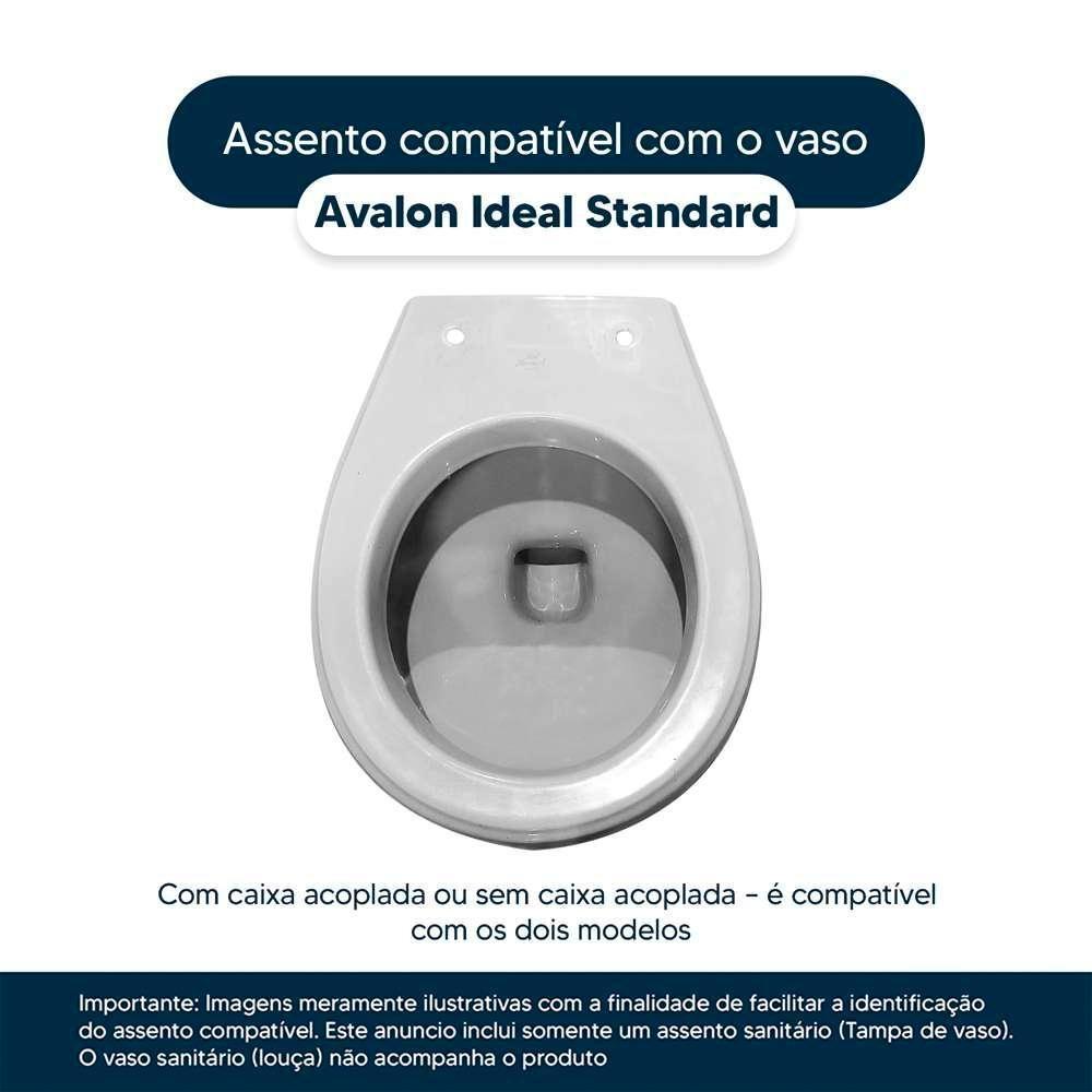 Assento Sanitário Em Mdf Avalon Branco Para Bacia Ideal Standard - 4