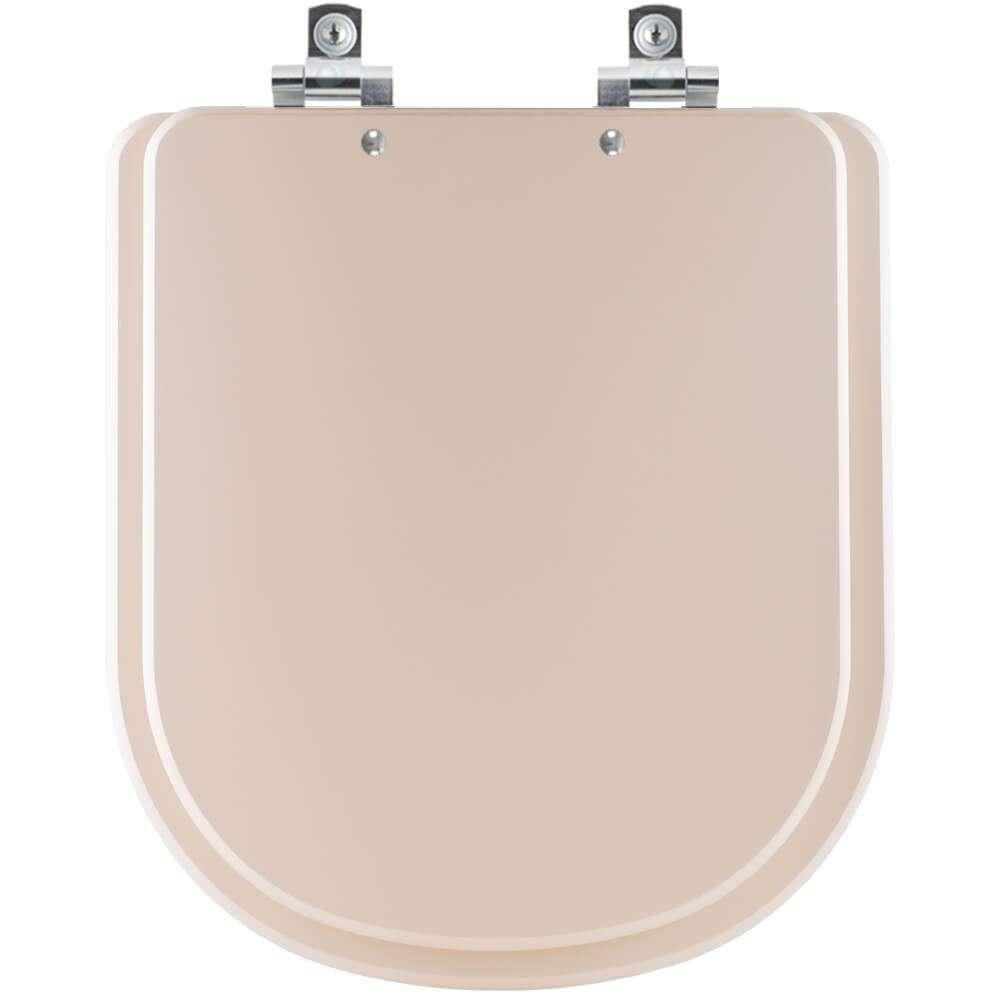 Assento Sanitário Com Fechamento Lento Vogue Plus Amendoa Para Vaso Deca - 1